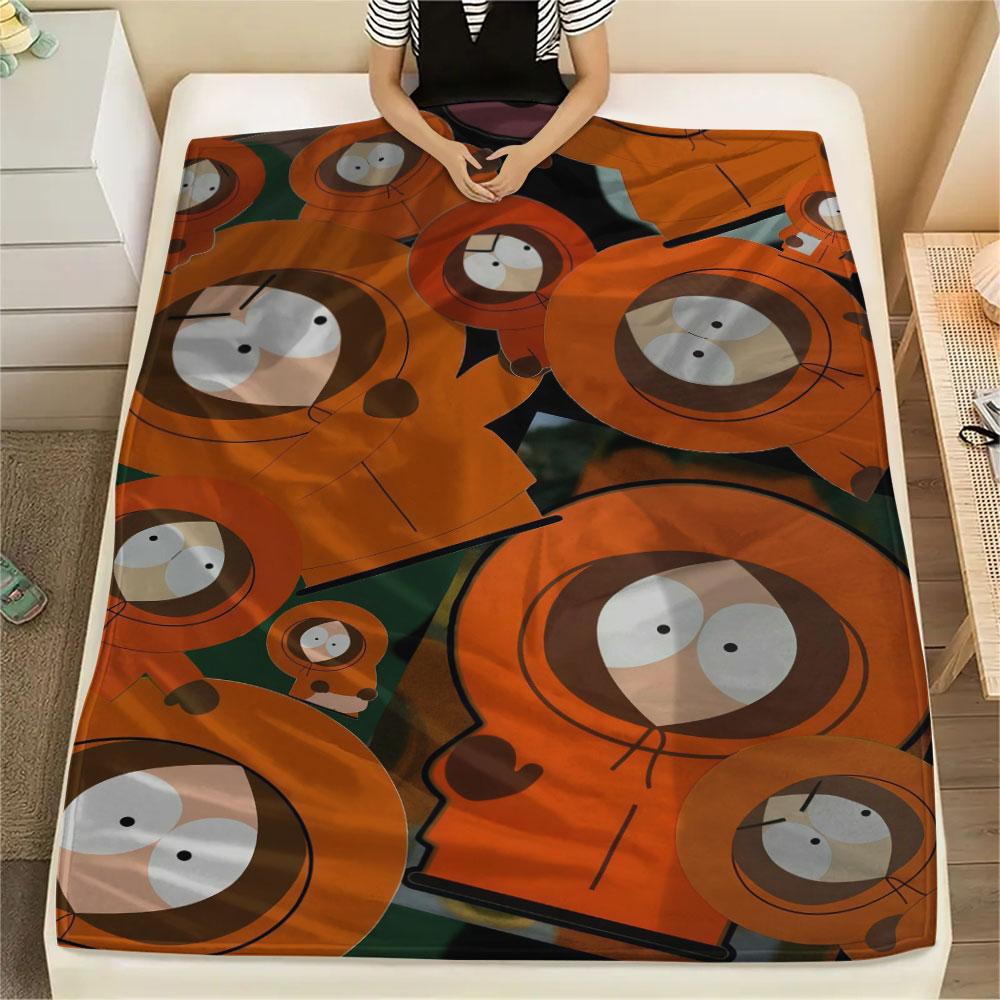 Kenny McCormick Printed Flannel Blanket, soft throw for bedroom sofa, washable, fan merchandise, great gift.