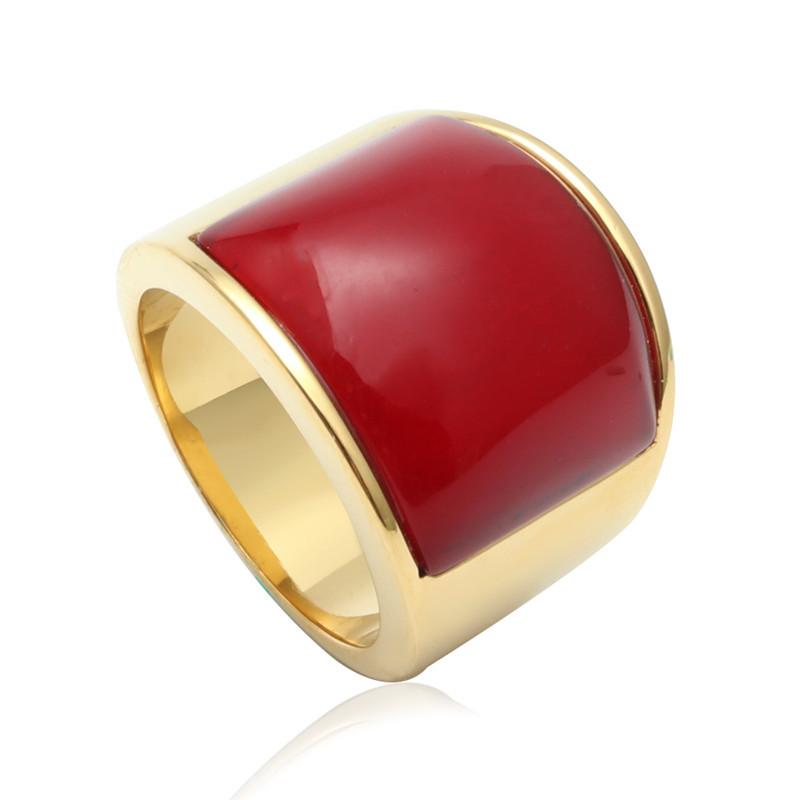 Ювелирное кольцо из нержавеющей стали с разноцветными драгоценными камнями, кольцо с черным агатом для мужчин и женщин, кольцо из титановой стали с разноцветными крупными драгоценными камнями