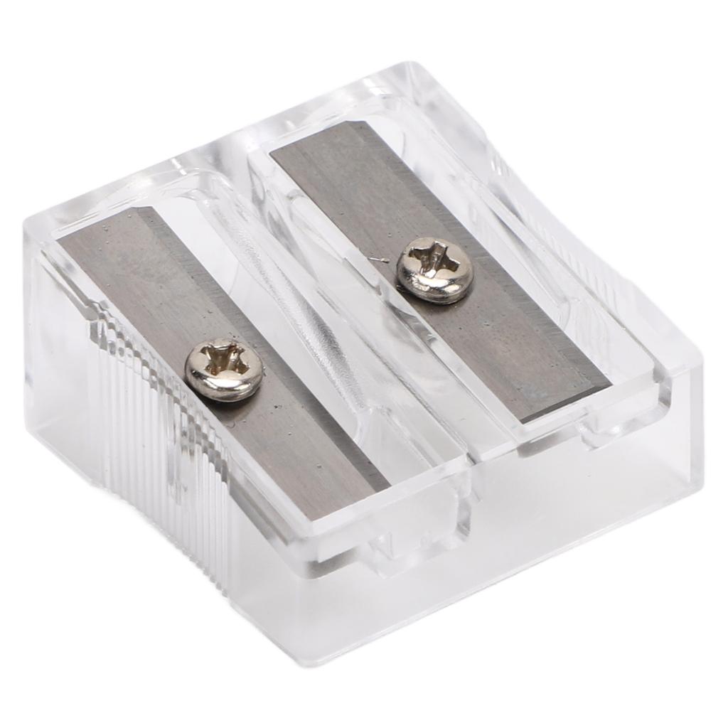100 Pieces Manual Pencil Sharpener with Double Holes Carbon Steel Edges Handheld Sharpening Tool for