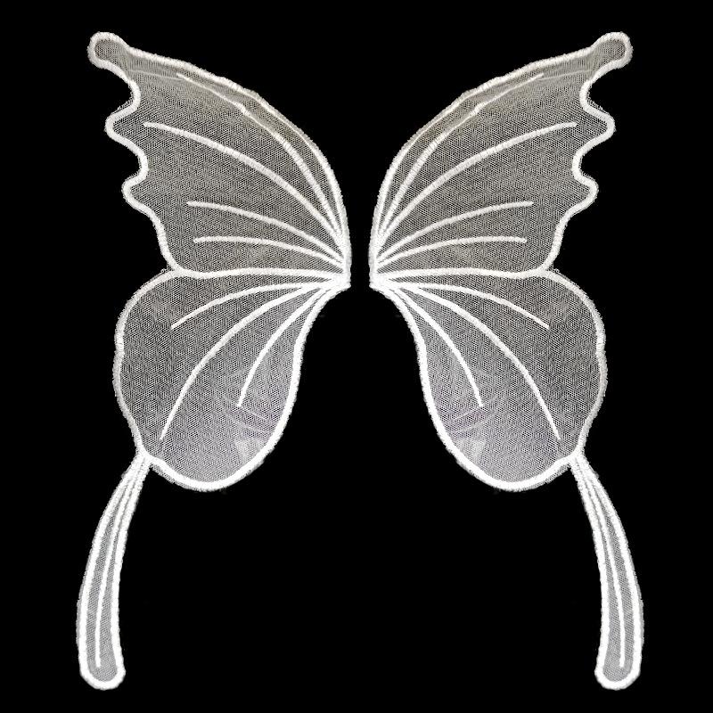 Кружевная сетчатая вышивка бабочка наклейка Бежевый к цветам прозрачная сетчатая основа вышивка DIY кружевные аксессуары симметричные цветочные детали