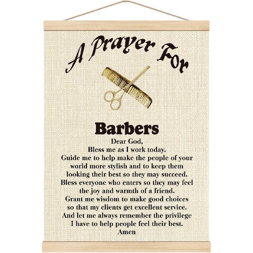 Barbers Prayer Poster,Barbers Decorations for Shop,Barber Shop Decor,Barber Gifts,Barber Poster,Barbershop Sign,12x16 Inch