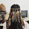 Weave Indian Hair Rope Hippie Rope Boho Tassel Feather Tassel Headband Tribal Hair Rope