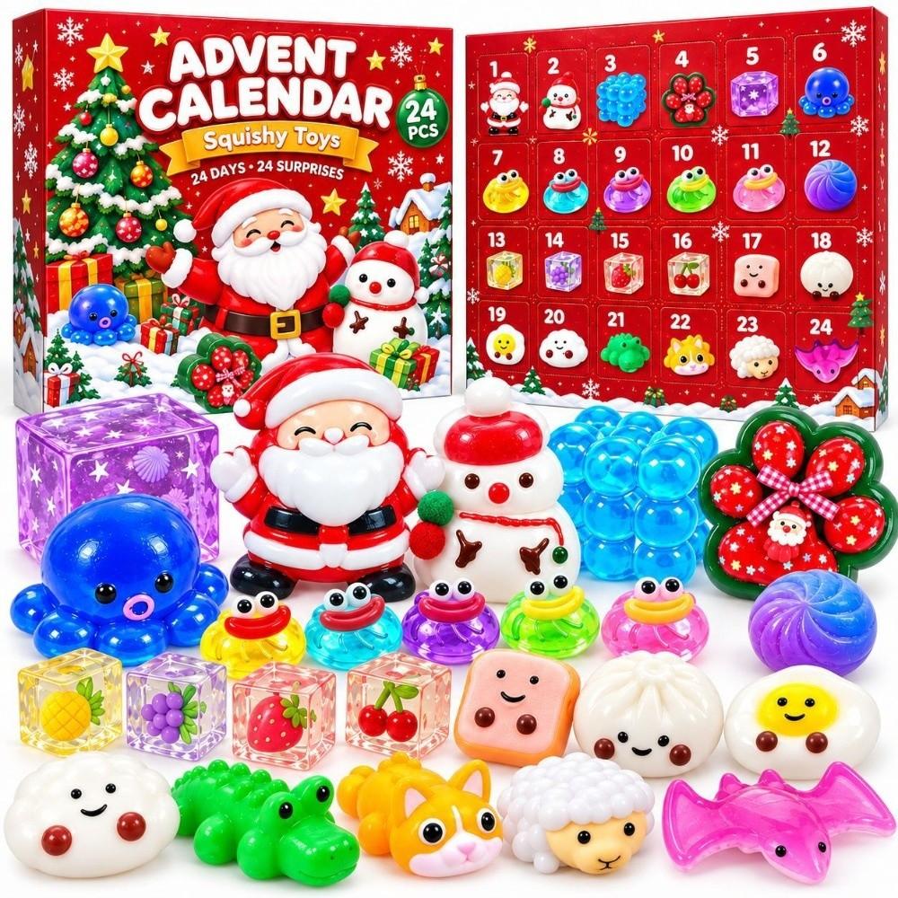 24Pcs Christmas Toy Christmas Fidget Toy Set Dumpling Slow Rising Squeeze Toy Christmas Gift
