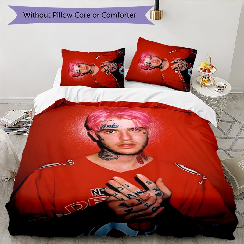 Neon Style Lil Peep 3pcs Bedding Set Duvet Cover Closure Includes 1 Duvet Cover & 2 Pillowcases for All Seasons Bedroom Home Dorm Decor