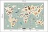 Photomural Colorful World Map Washable Fleece 315x210