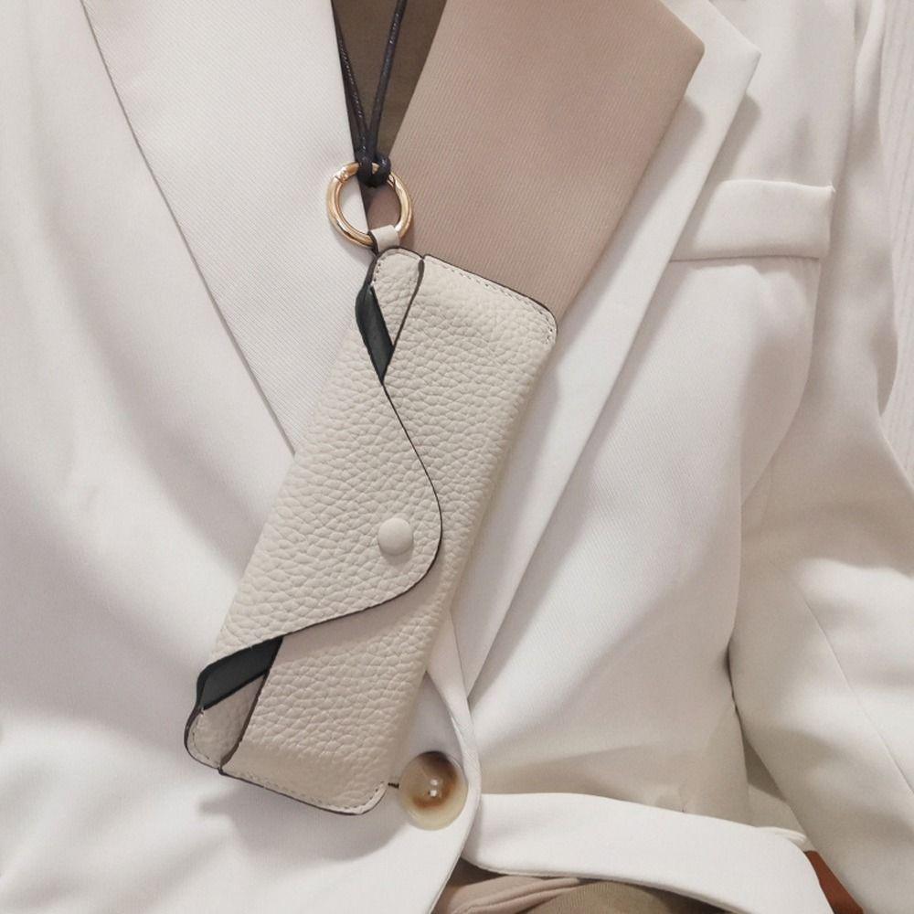 Eyewear Protective Case Sunglasses Storage Bag PU Leather Glasses Case Hanging Eyeglasses Holder