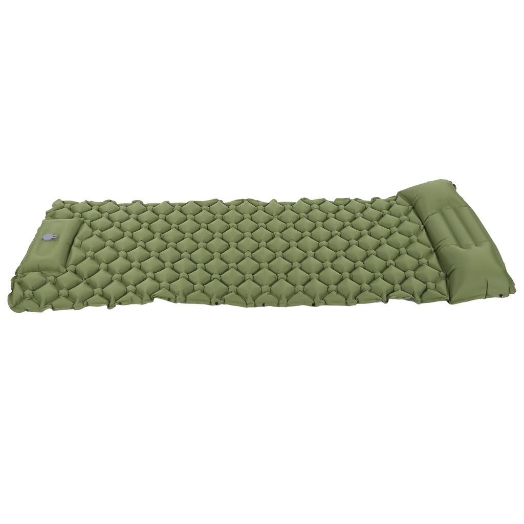 Camping Sleeping Pad Mat Inflatable Cushion Air Mattress for Outdoor Travelling UseMilitary Green