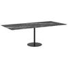 Black Table Top 100 x 62 cm 8 mm Tempered Glass with Marble Effect