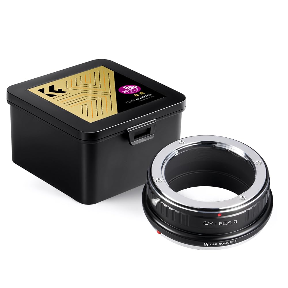 K&F CONCEPT Mount Adapter for C/Y Lenses to Canon EOS R Cameras, Contax, and Yashica Lenses - RF Mount for Canon Lenses with Infinity Focus