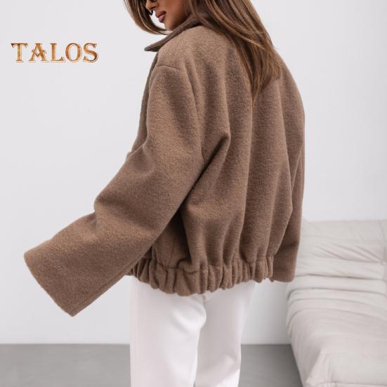 Женский шерстяной жакет с отложным воротником, однобортное пальто с плиссированным подолом, термобелье с длинными рукавами, для поездок на работу, свиданий, весна-осень-зима