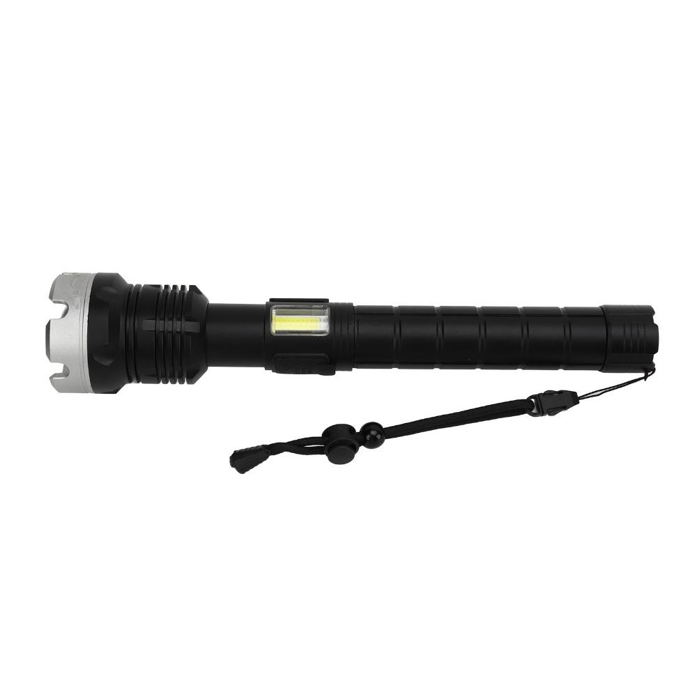 Black LED Torch Telescopic Zoom COB Light Lamp Portable Zoomable Flashlight Camping