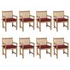 Day and Night - Day and Night Garden Chairs 8 Pcs Solid Teak Wood Red Red Cushions