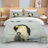 Cute Penguin Bedding 3 Piece Set King Size Double Bed Bedding Set Microfiber or Polyester Duvet Cover Set Kids Bedroom Bed Set
