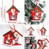 Adorable European And American Style Wooden Christmas Cottage Hangings With Santa And Snowman Designs