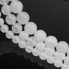 Natural Milk White Jade Stone Round Chalcedony Beads 4 6 8 10 12mm For Diy Jewelry Making 15 Inch