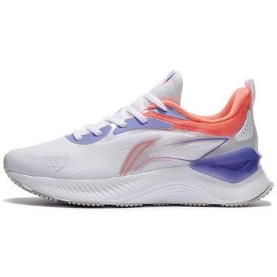 Кроссовки женские Li Ning Element Shock Absorbing Non-Slip Durable Low-Top Running Shoes White Purple ARHS010-1