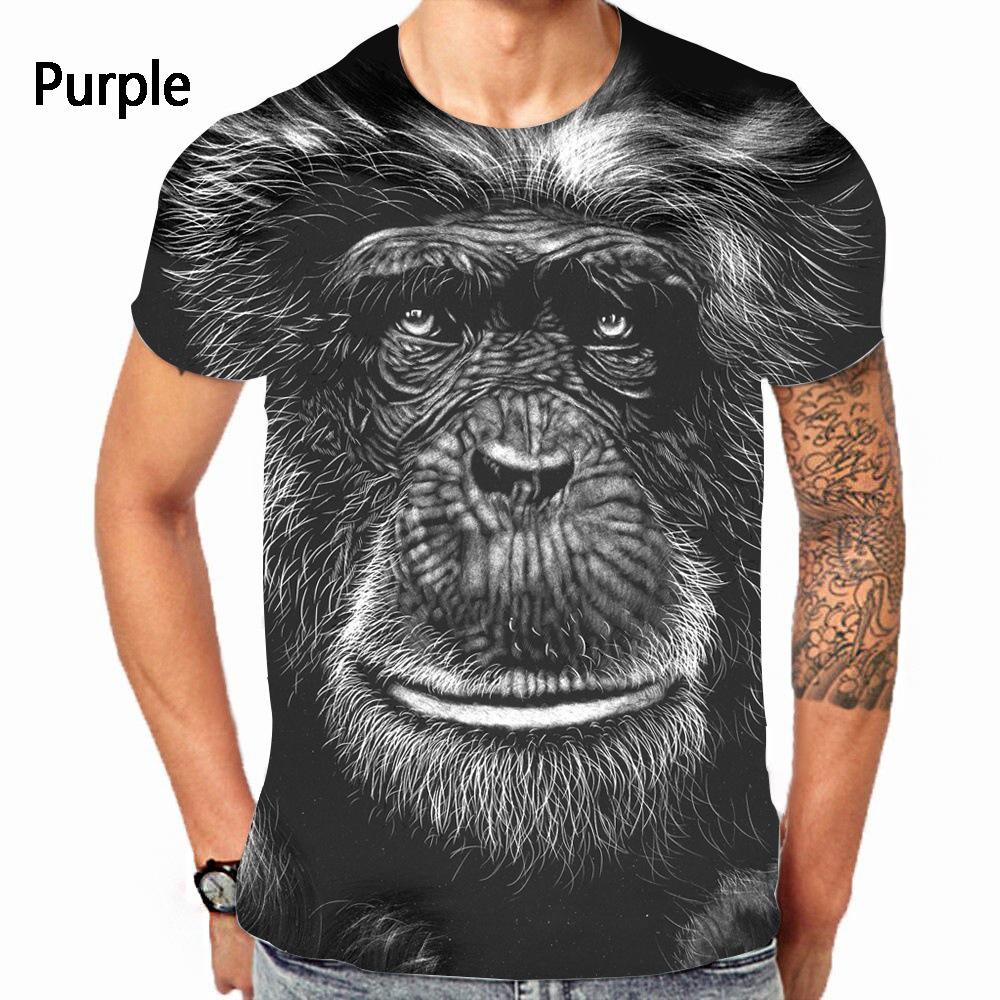 Interesting Monkey 3D Printed Adult Casual Short Sleeved T-shirt Plus Size Men Summer T-shirts