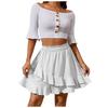 Women's Summer High Waist Ruffle Skirt Cute Flowy Skirt Casual Comfort Wrap Beach Pleated Skirt