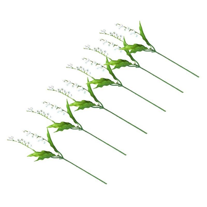 6 шт. Свадебные букеты, аксессуары, имитация ландыша, пластиковые поддельные цветы, украшение для гостиной, спальни