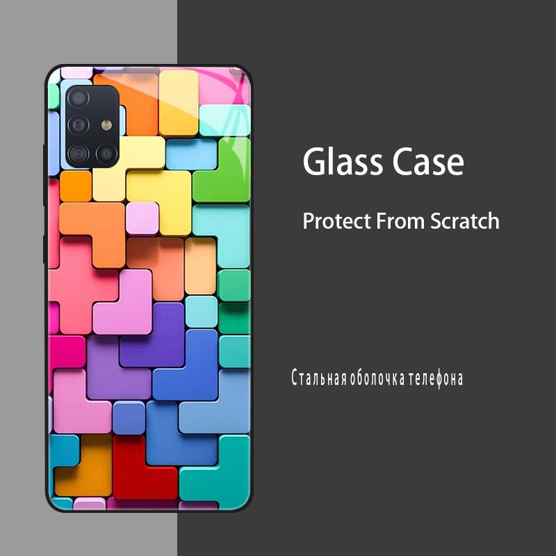 Чехол для Samsung Galaxy A51 Чехлы Закаленное Стекло Чехол для Samsung Galaxy A31 A71 Бампер A 51 71 Жесткий Силиконовый Чехол Coque Fundas