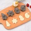 1Set Plastic 3D Cookie Baking Moulds Snowman Snowflake Christmas Tree Santa Claus Pattern Press Type Baking Molds Biscuit Mold
