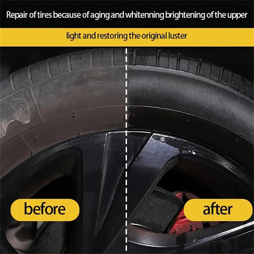 Car Tire - Tire Paste, High Gloss Black Tire Paste Type for Motorcycles, Cars, Trucks, RVs