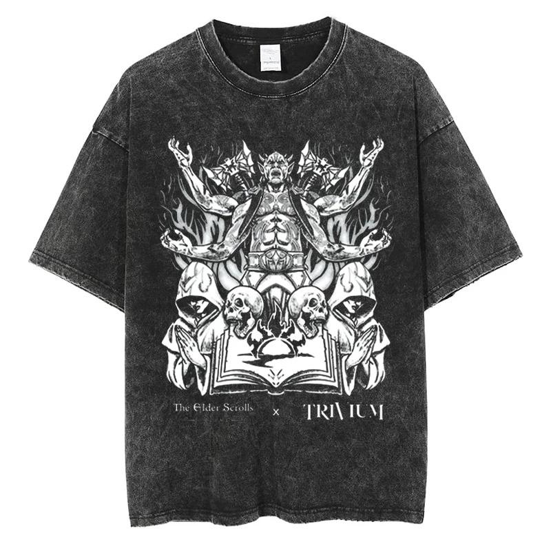 Rock Trivium Shogun Album T-shirt Quality Cotton Vintage Black Short Sleeve Tees Fashion Men Women Hip Hop Streetwear