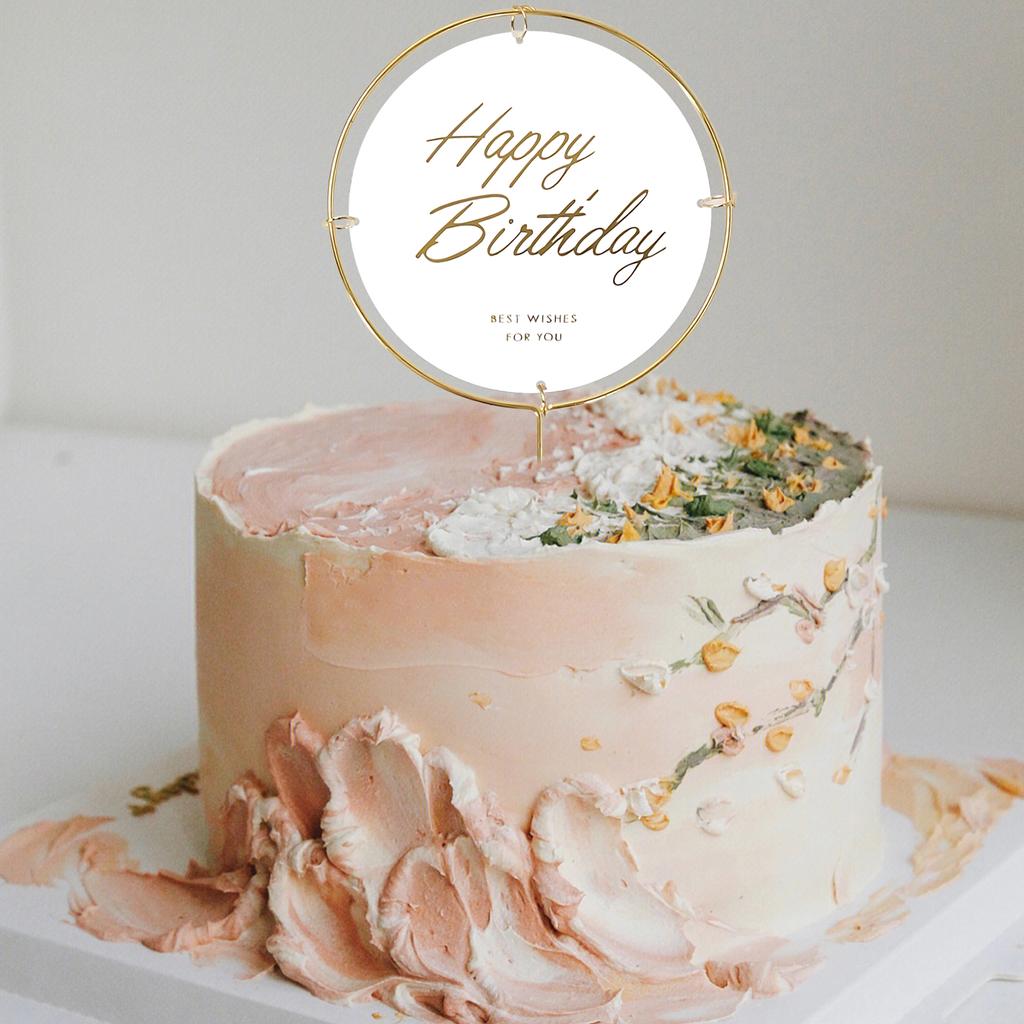 Сверкающий металлический торт-топпер для вечеринки по случаю дня рождения, украшения для торта на день рождения, торт с днем рождения