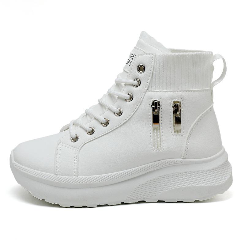 Chunky Platform Snow Boots for Women Winter Warm Outdoor Walking Shoes Casual Lace-Up Sneakers Women's Anti-Slip Work Short Bootie With Faux Fur Lined
