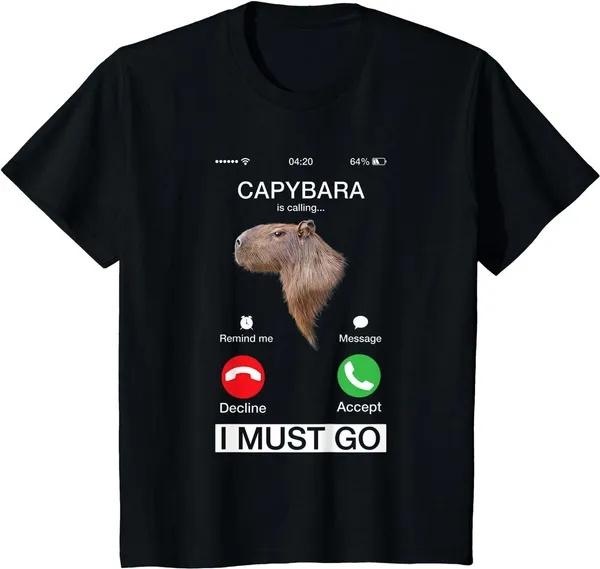 Хлопковая футболка Calling Tees Забавная капибара Грызун Любитель животных Юмор Футболка Женская Мужская Летняя Повседневная Круглый вырез Короткий рукав Топы