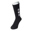 Otafuku Glove Winter Warm Socks Round Argyle Sizes of [Pile Knit, Toe, Pattern] BS-340 Black, 25-27cm (Set 2)