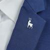 Classic Sika Deer Brooch for Men Stainless Steel Collar Pin for Everyday Use
