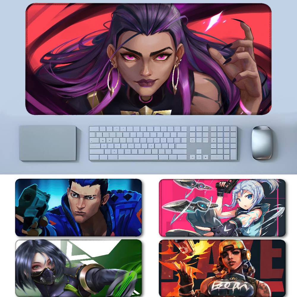 V-Valorant Game Mouse Pad Rubber Thicken Overlock Gaming Table Mat Office Computer Keyboard Pad PC Mousepad
