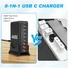 НОВОЕ 440 Вт Gan Fast Charge 3.0 USB Type C быстрое зарядное устройство мобильное 8-портовое 5C 3A PD зарядное устройство удобное для переноски планшета зарядное устройство для телефона