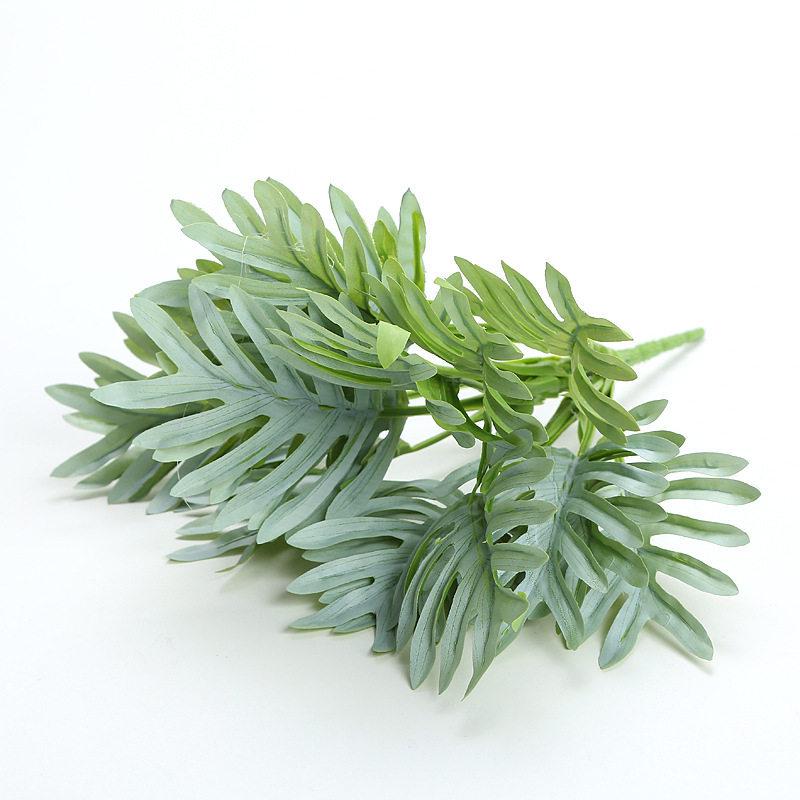 Artificial Pothos & Monstera Leaves Wall Decor for Living Room - Small Potted Greenery Arrangement