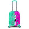 Детский розовый водно-зеленый детский чемодан с рисунком кота 16725
