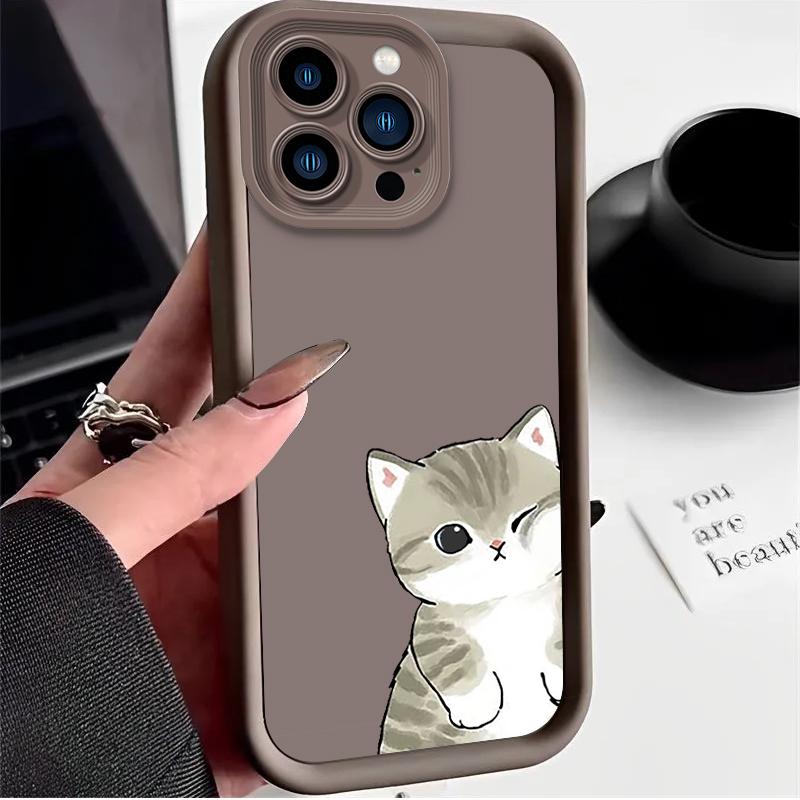 Lovely Healing Mofusand Snuggle Case for iPhone 17 Air 16 E 15 14 Plus 13 12 Mini 11 Pro Max Shockproof Silicone Dustproof Cover