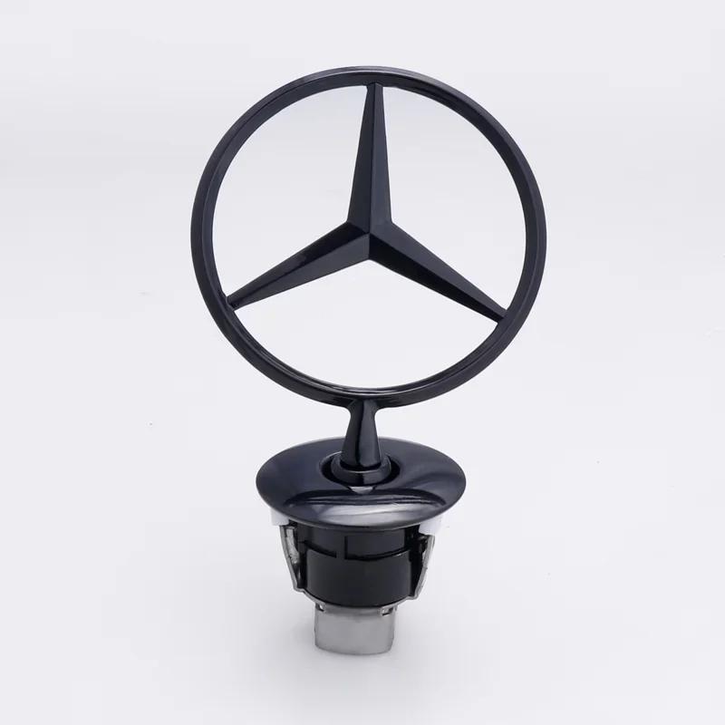 C200 E200 Для Mercedes Benz Звезда на капот - Значок для капота автомобиля Передний хромированный логотип Маркировка капота для Benz C E S Класса W204 W205 W212