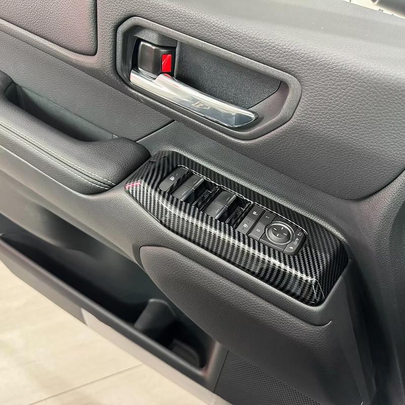 Автоаксессуары для Toyota Land Cruiser LC250 Текстура углеродного волокна Накладки на стеклоподъемники Накладка на переключатель стекла Автозапчасти Наклейки-молдинги 2024