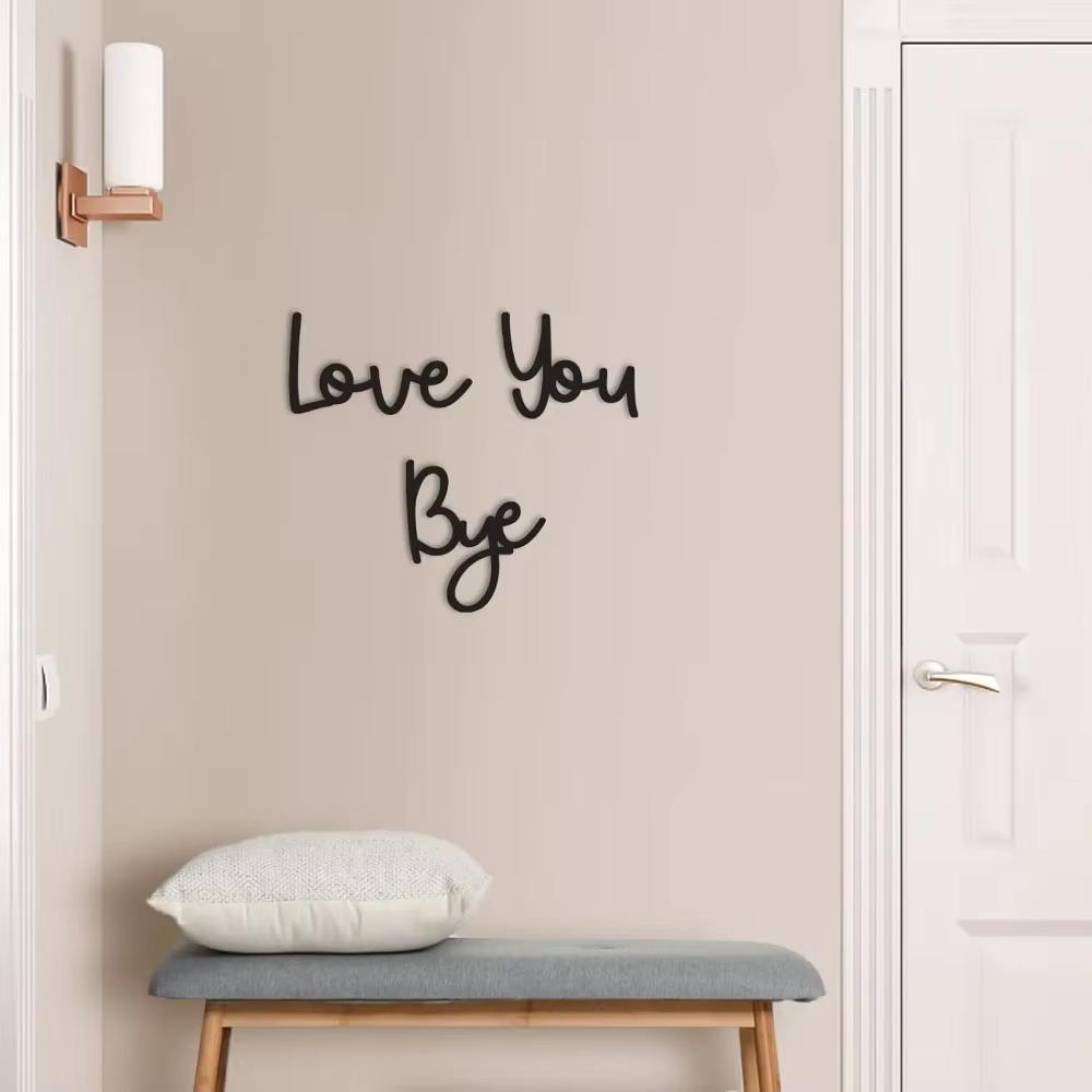 LOVE YOU BYE" Metal Sign - Home Wall Decor. Express Love and Warmth for Family & Lovers.Entryway. Valentine Decoration.