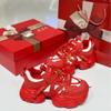 Daddy shoes women's shoes ins tide 2025 small 5CM foam thick-soled red sports and leisure wedding shoes retro trendy brand