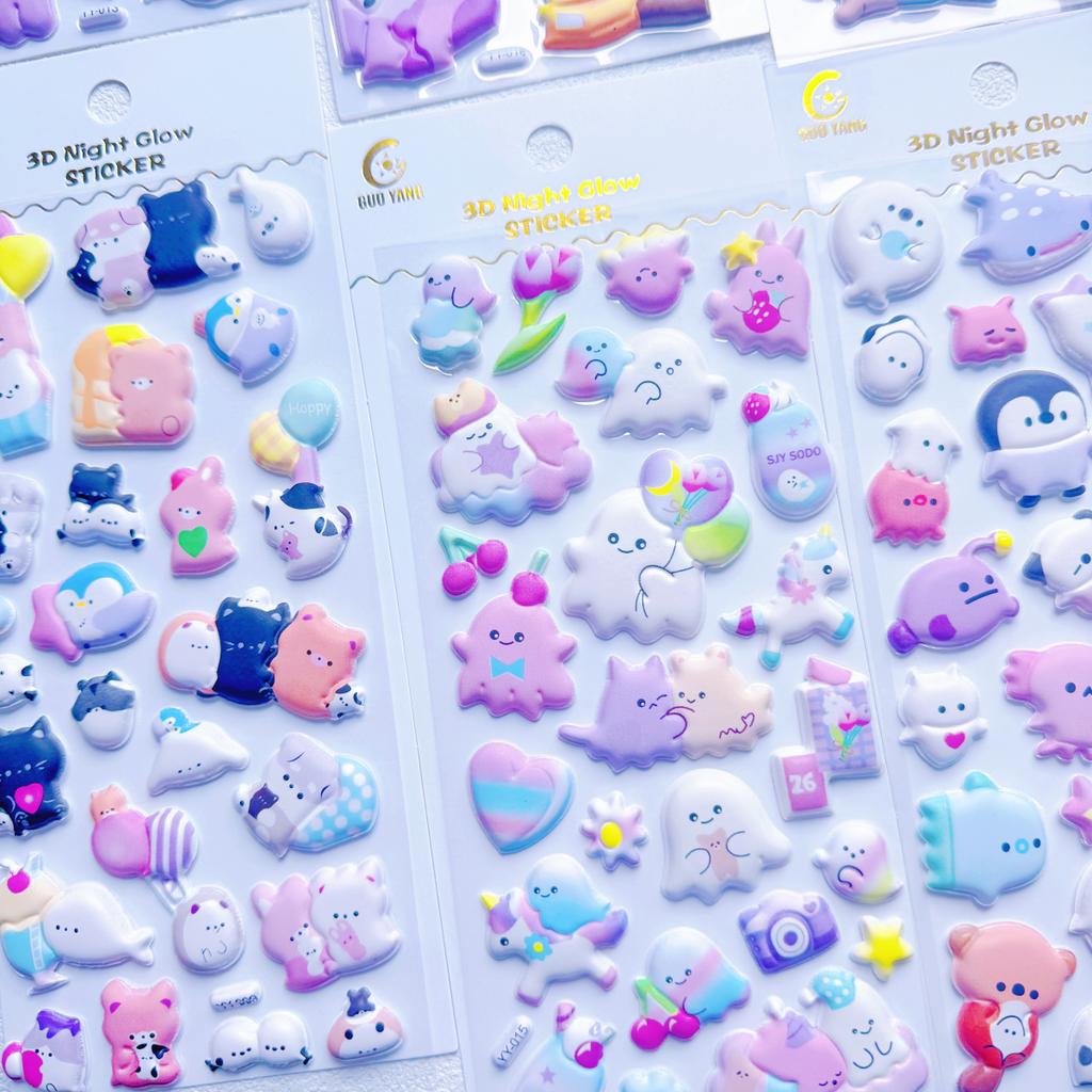 1 шт./4 шт. Мультяшные животные Домашние питомцы Медведь Привидение 3D Пухлые наклейки Скрапбукинг Сделай сам Дневник Канцелярские наклейки Декор Школьные принадлежности