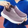 Breathable Knitted Women's Sneakers Stretch Fabric Slip-on Walking Shoes Lightweight Soft Sole Running Shoes Gym Sock Shoes 2025