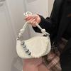 Bag Women'S Beaded Chain Foreign Style Underarm Bag Fashion Shoulder Bag Crossbody Small Square Bag