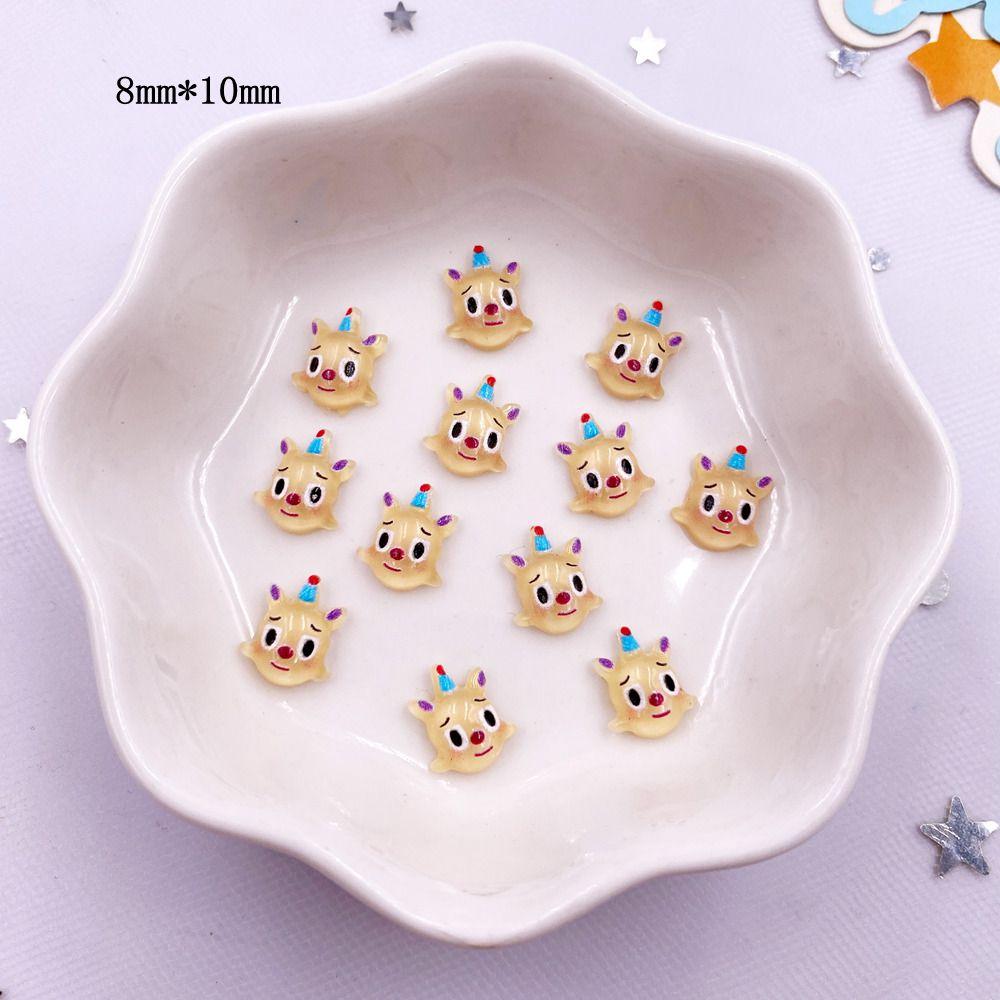 50pcs Colorful Mini Painted Cartoon Monkey Rabbit Nail Art Flat Back Rhinestone Figurines Scrapbook DIY Decor Crafts Accessories