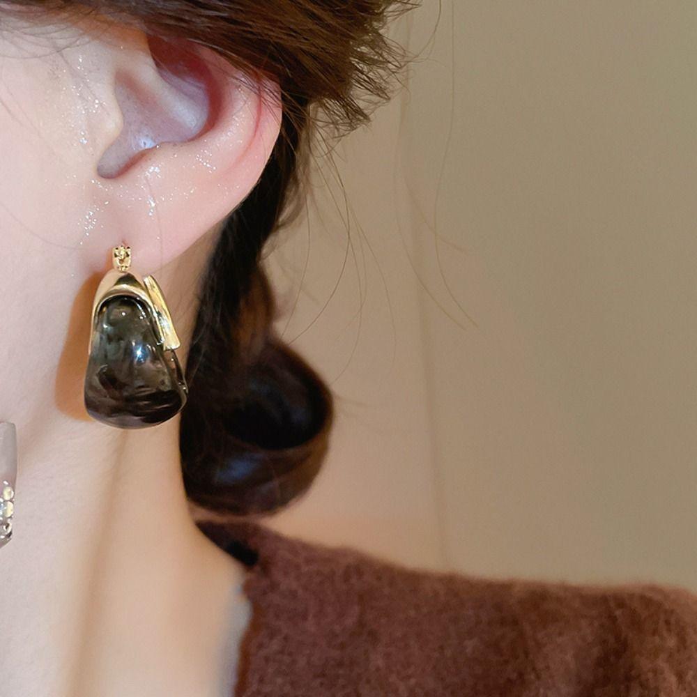 Circle Round Earring Jewelry Accessories Hoop Ear Buckle Trendy Resin Hoop Earrings  Wedding