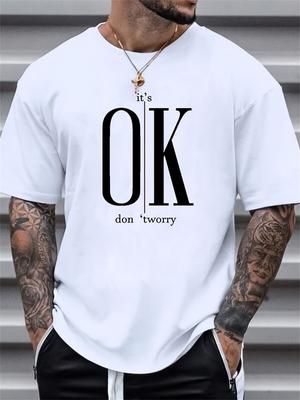 Для мужчин летние свободные и подходящие OK футболки с принтами и крутыми дизайнами, а также уличные футболки с коротким рукавом