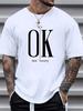 Для мужчин летние свободные и подходящие OK футболки с принтами и крутыми дизайнами, а также уличные футболки с коротким рукавом