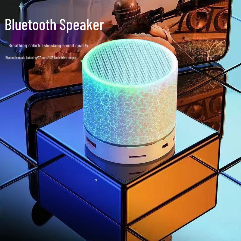 Мини Bluetooth LED Динамик с трещинами: Портативный квадратный сабвуфер со слотом для карты и долгим сроком службы батареи.