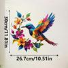 Hand Painted Iron Art Bird Wall Hanging Colorful Flower Colorful Birds Sculpture  Balcony Patio